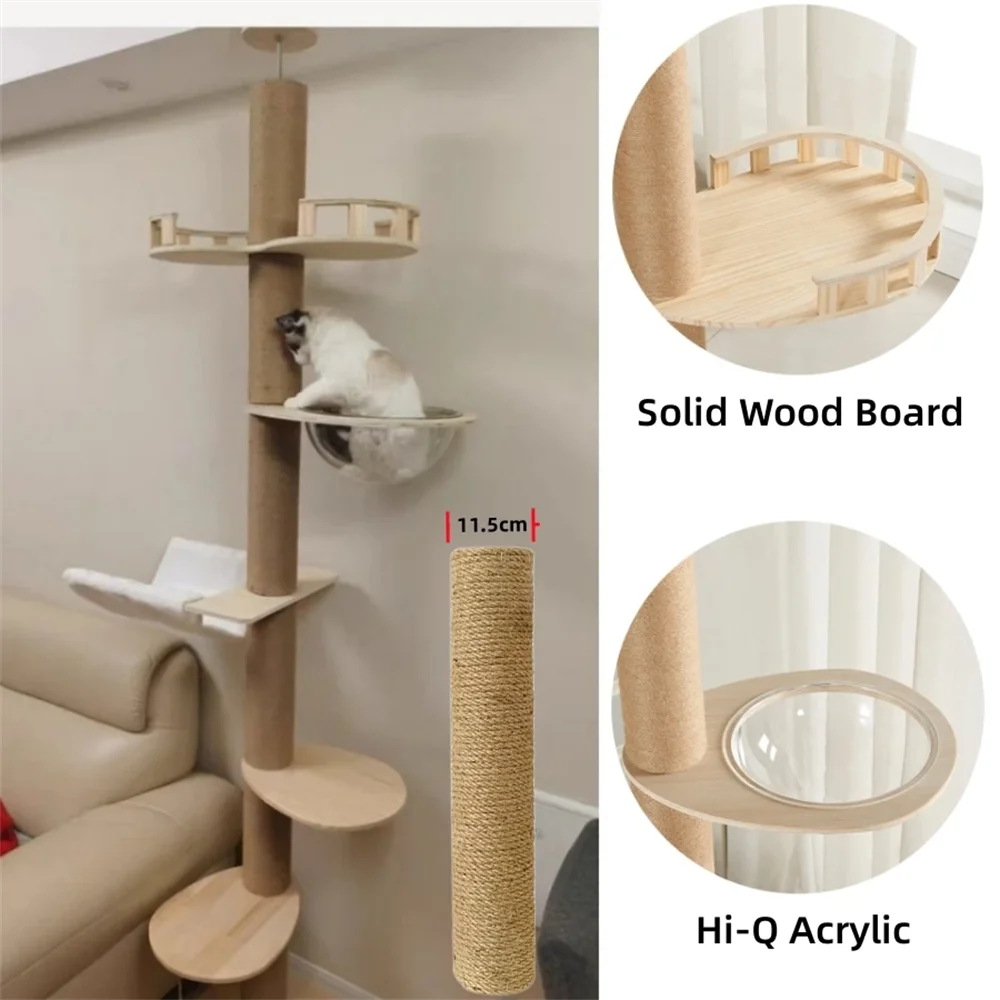 Adjustable Floor-to-Ceiling Cat Tree