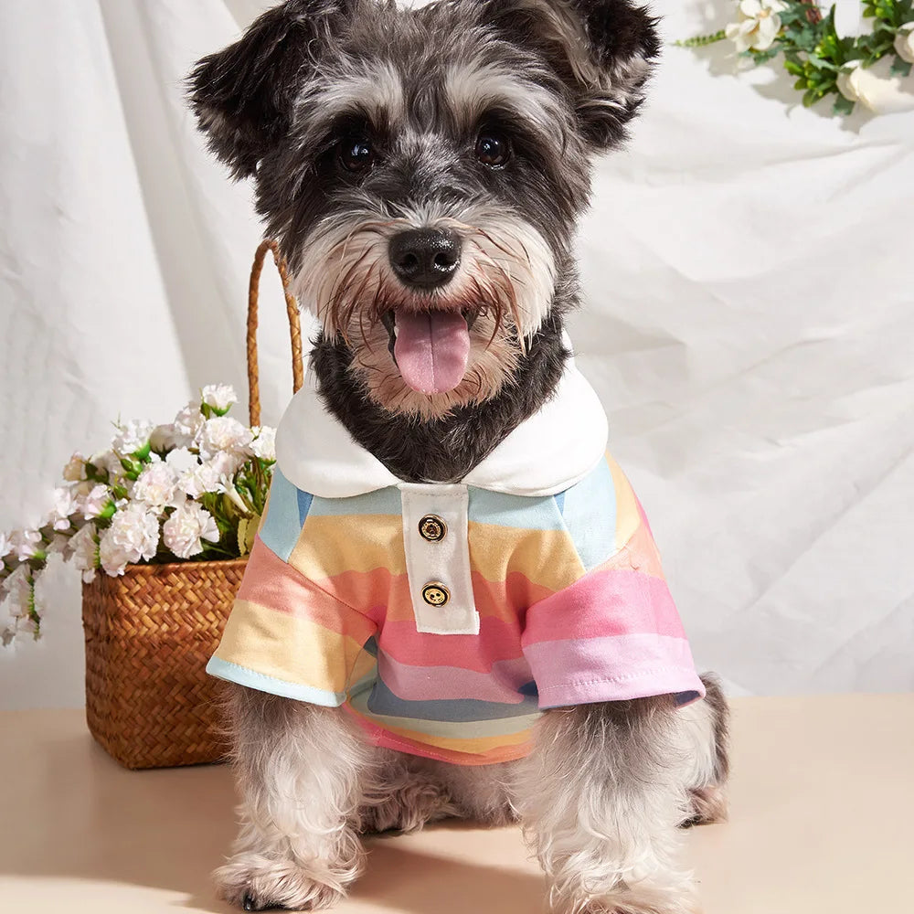 Classic Stripe Polo Shirt for Cats & Small Dogs