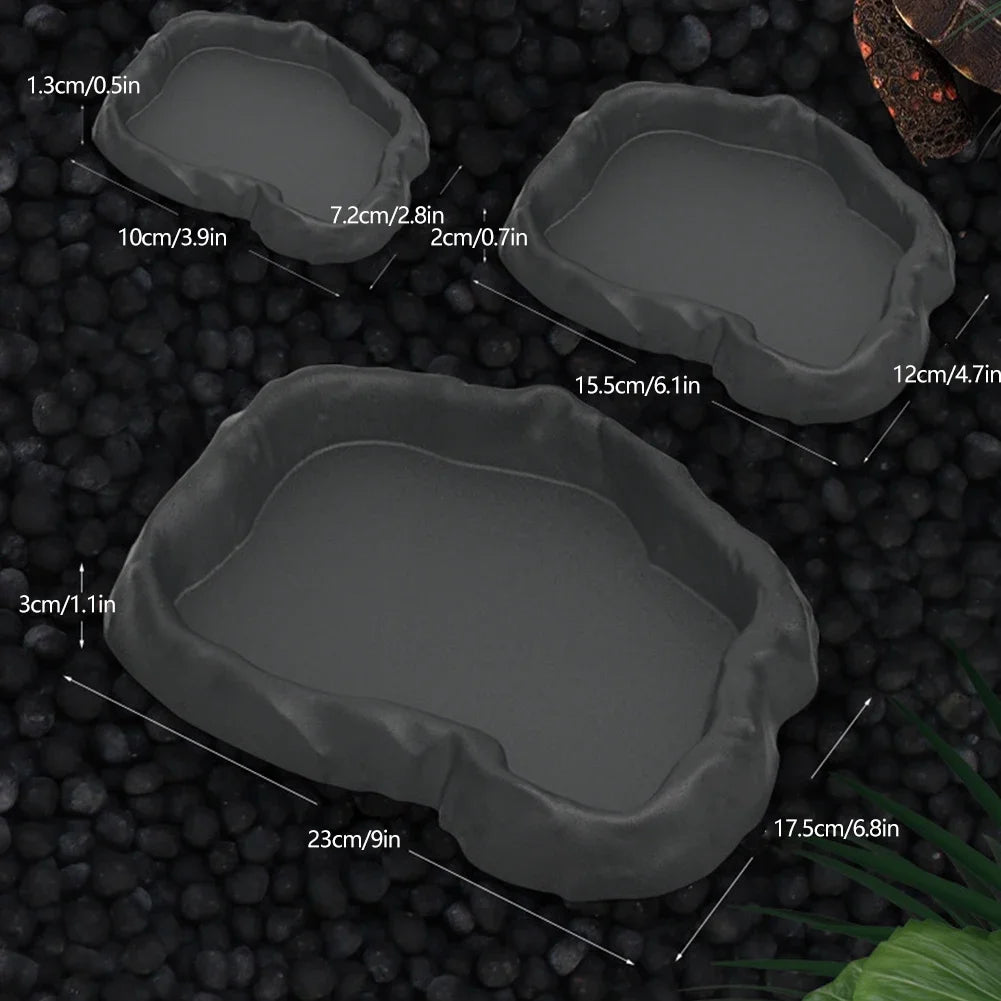 Reptile Rock-Style Food & Water Bowl for Terrariums
