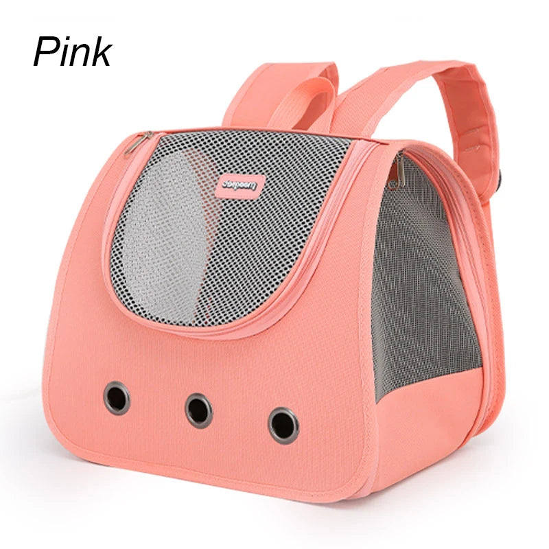 Foldable Pet Travel Backpack - Breathable Carrier for Cats & Small Dogs