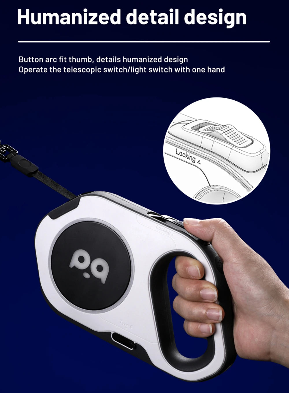 LED Retractable Dog Leash | 5M Rechargeable Light-Up Leash