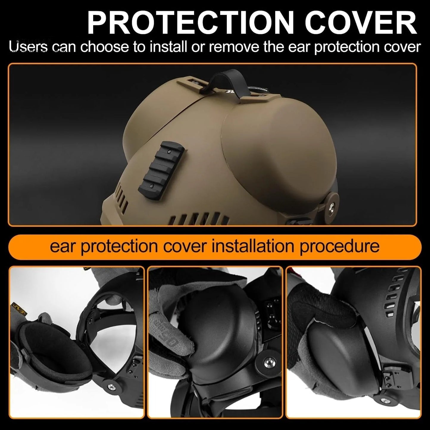 2-in-1 Tactical Dog Helmet with Detachable Goggles for Small & Medium Dogs
