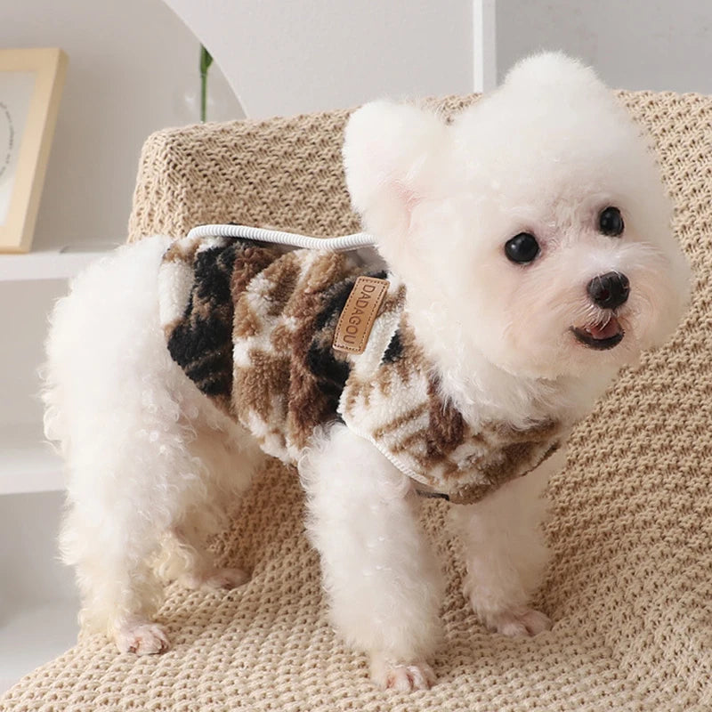 Floral Print Coral Fleece Jacket for Cats & Small Dogs