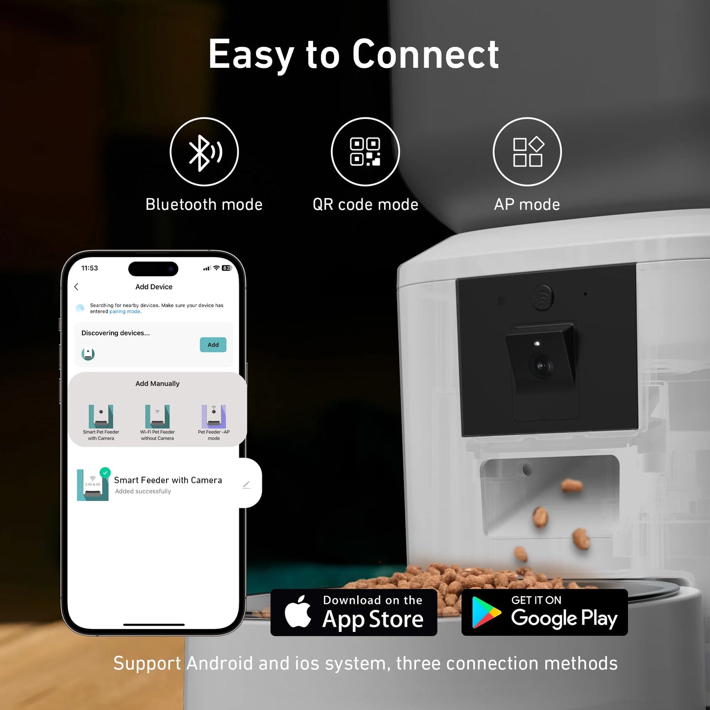 8L Smart Pet Feeder with 1080P Camera, Night Vision & Stainless Steel Bowl — 5G Wi-Fi & Tuya App