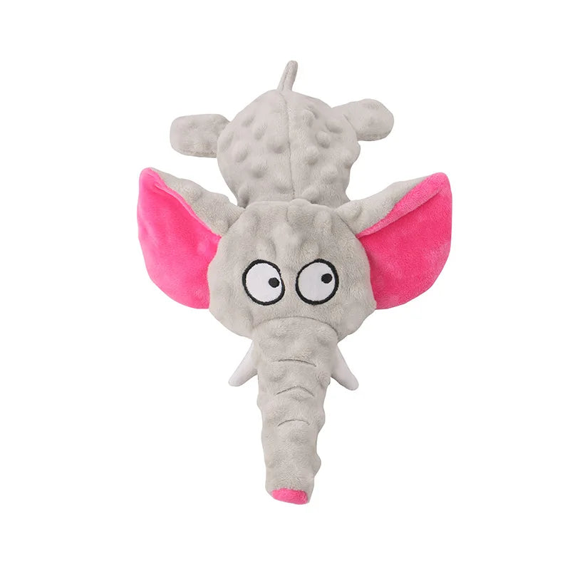 Jouet pour chien en peluche éléphant couineur avec papier froissé