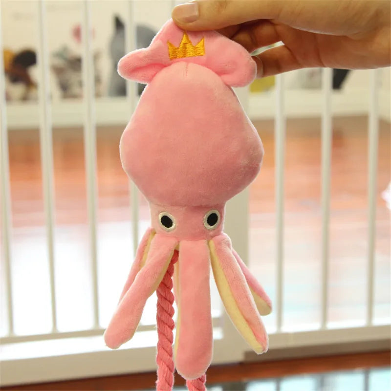 Animal Shaped Squeaky Fleece Chew Toy for Small Dogs