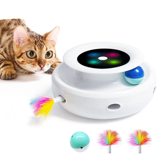 2-in-1 Automatic Feather & Ball Cat Toy