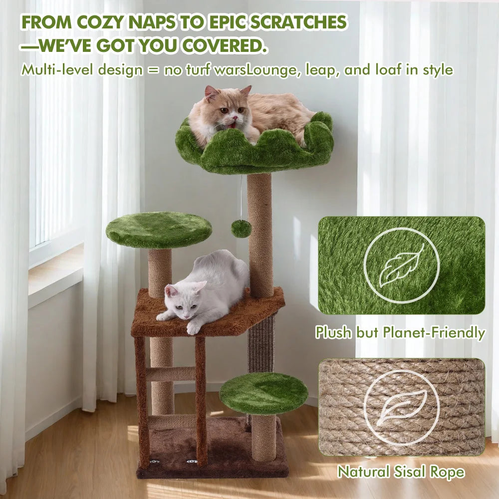 Multi-Tier Cat Tree with Scratching Post & Perch