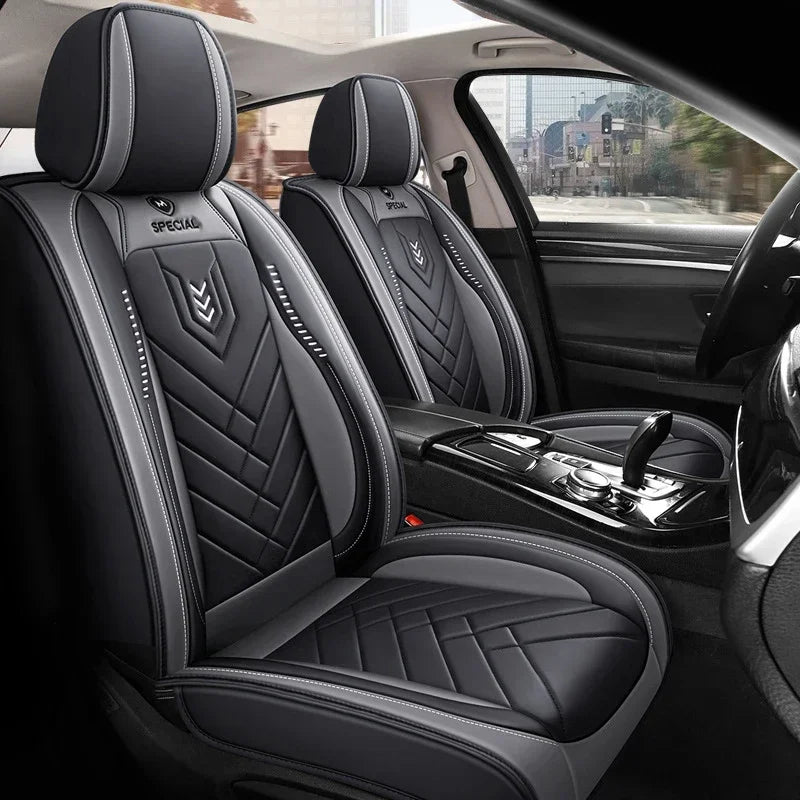 Full Leather Car Seat Cover — All-Season Universal Fit for Driver & Passenger