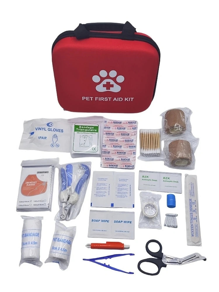 Pet First Aid Kit — Emergency Survival Kit for Dogs, Cats & Reptiles