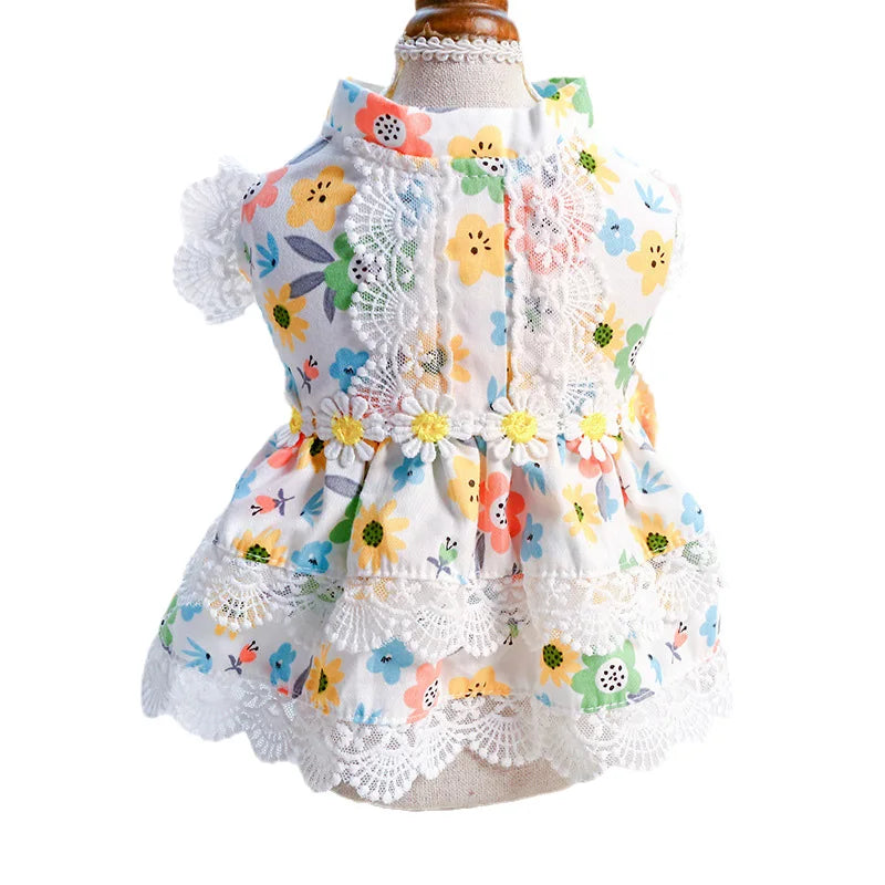 Lace Flower Princess Dress for Cats & Small Dogs