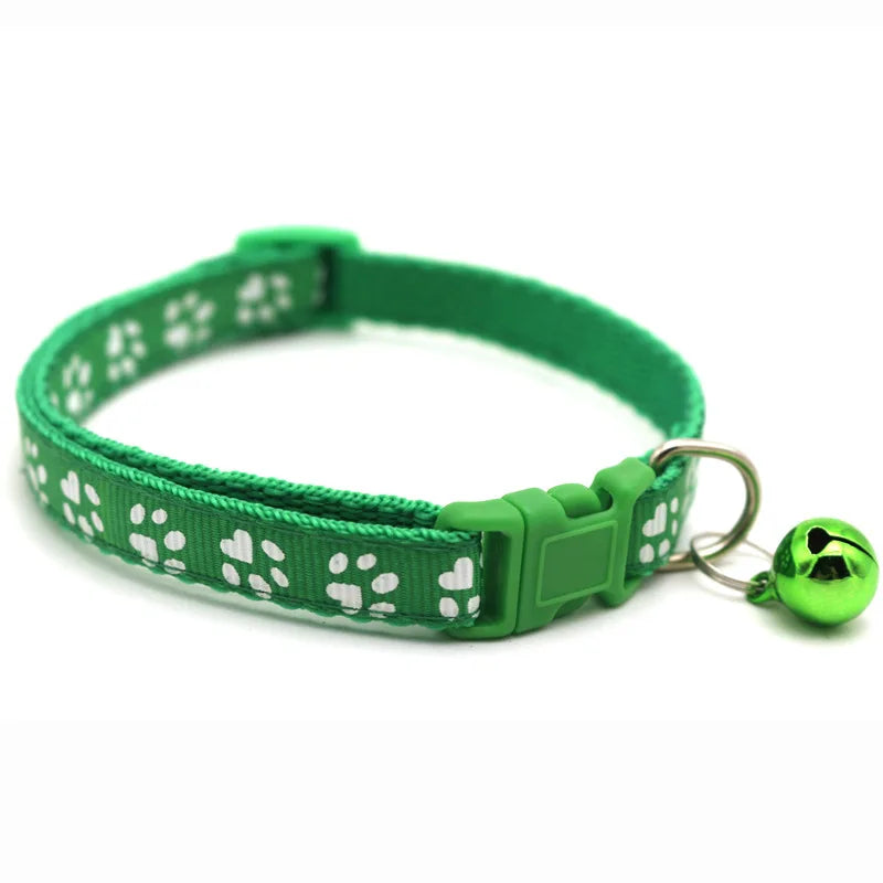 Collier pour chat avec clochette et motif patte de chat