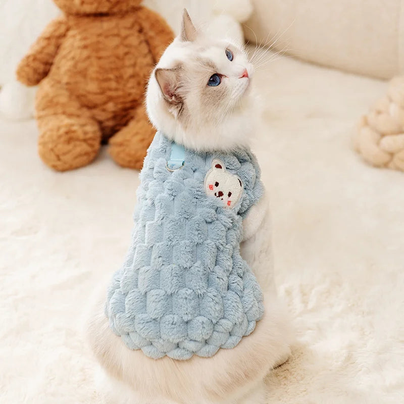 Fleece Button Jacket for Cats & Small Dogs