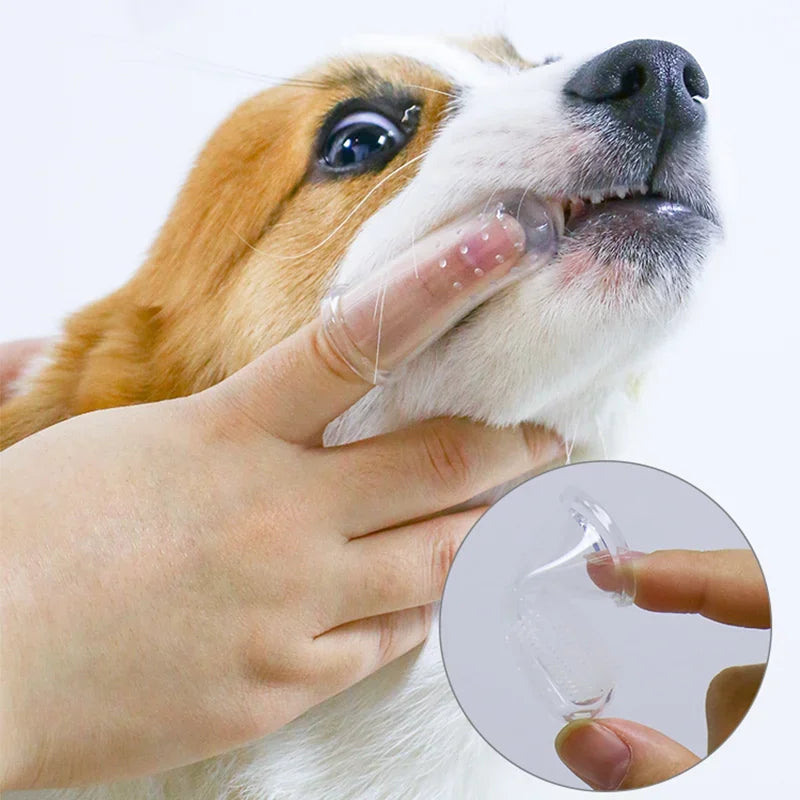 Pet Finger Toothbrush - Super Soft Silicone Dental Care Tool for Dogs and Cats