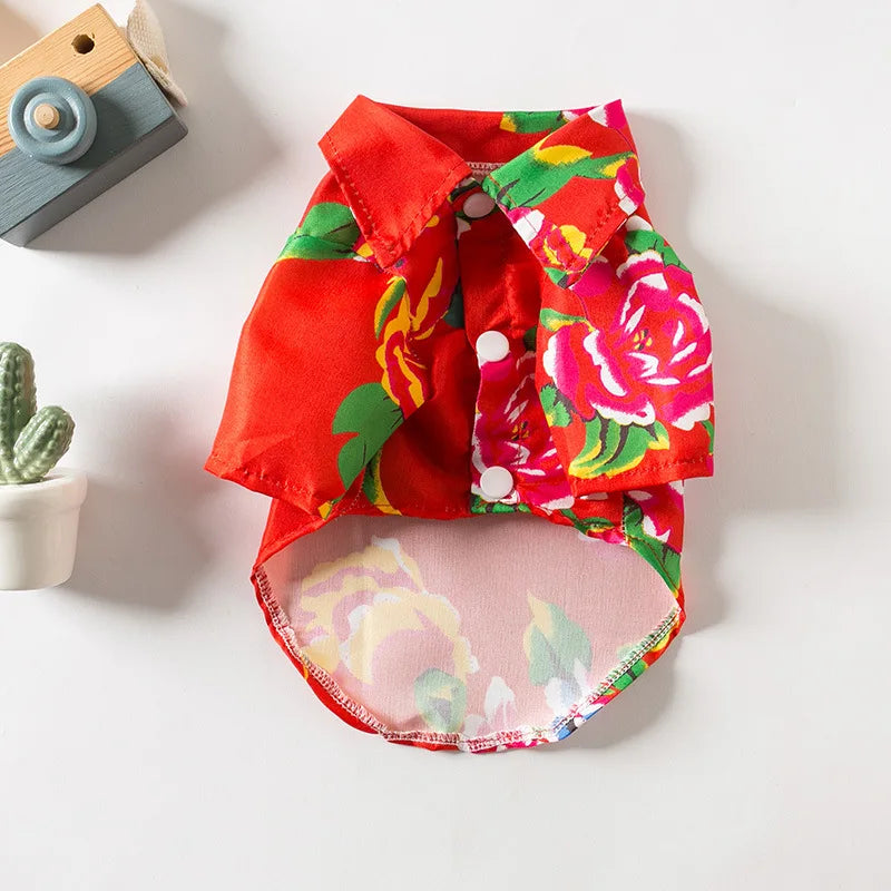 Summer Hawaiian Beach Shirt for Dogs & Cats — Lightweight Breathable Pet Apparel