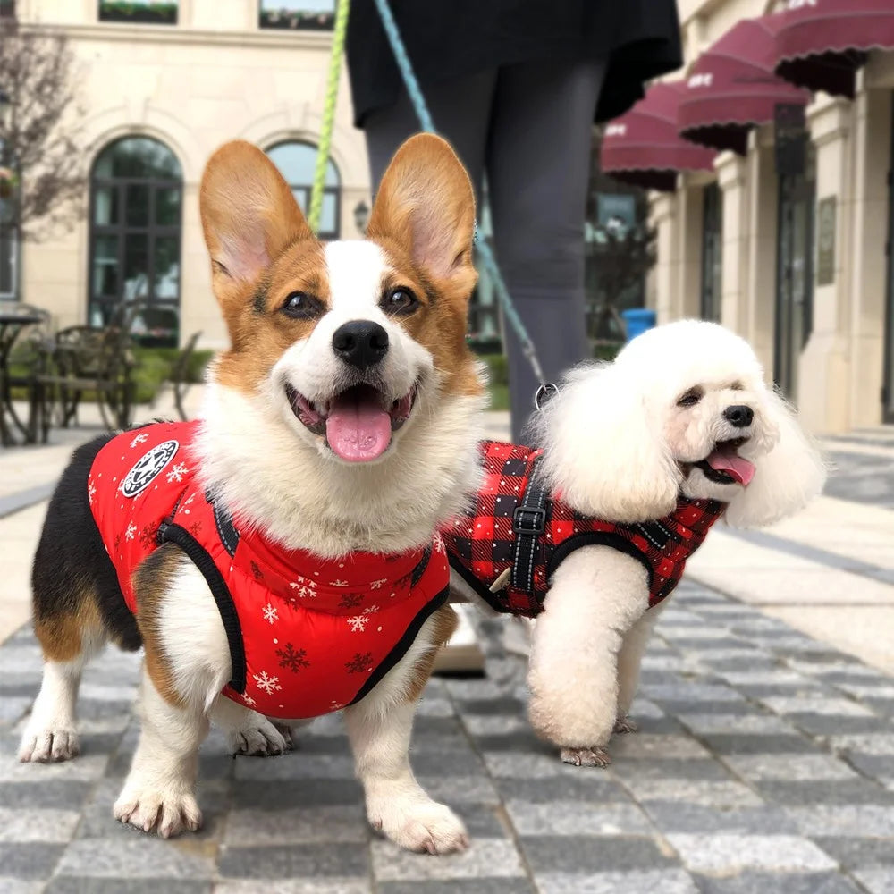 Reflective Fleece Dog Jacket with Integrated Harness
