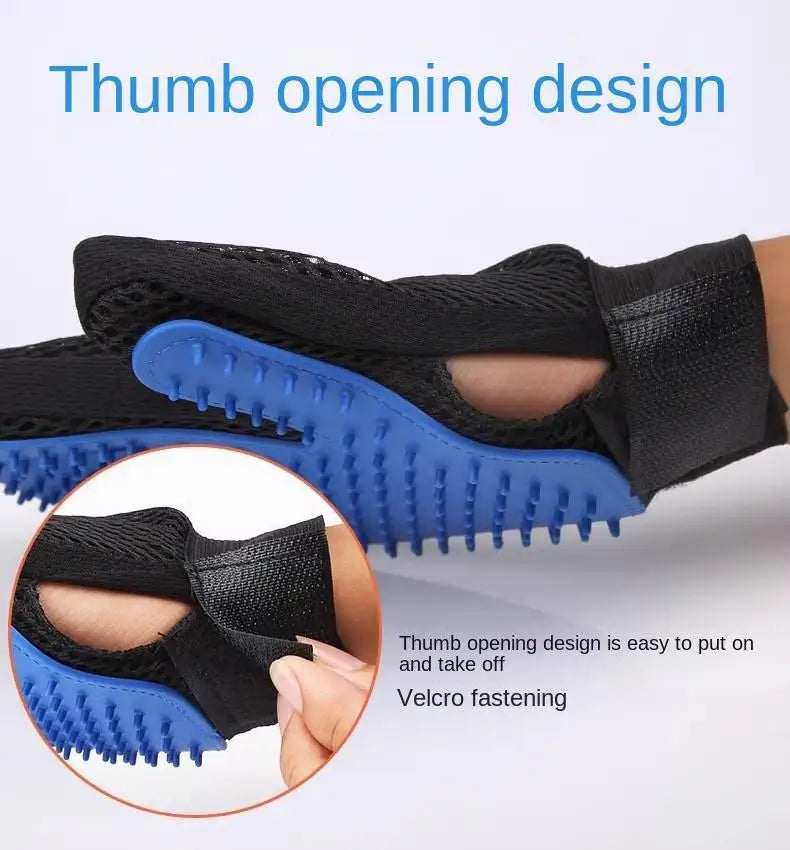 2-in-1 Grooming Glove & De-Shedding Brush for Dogs, Cats & Rabbits