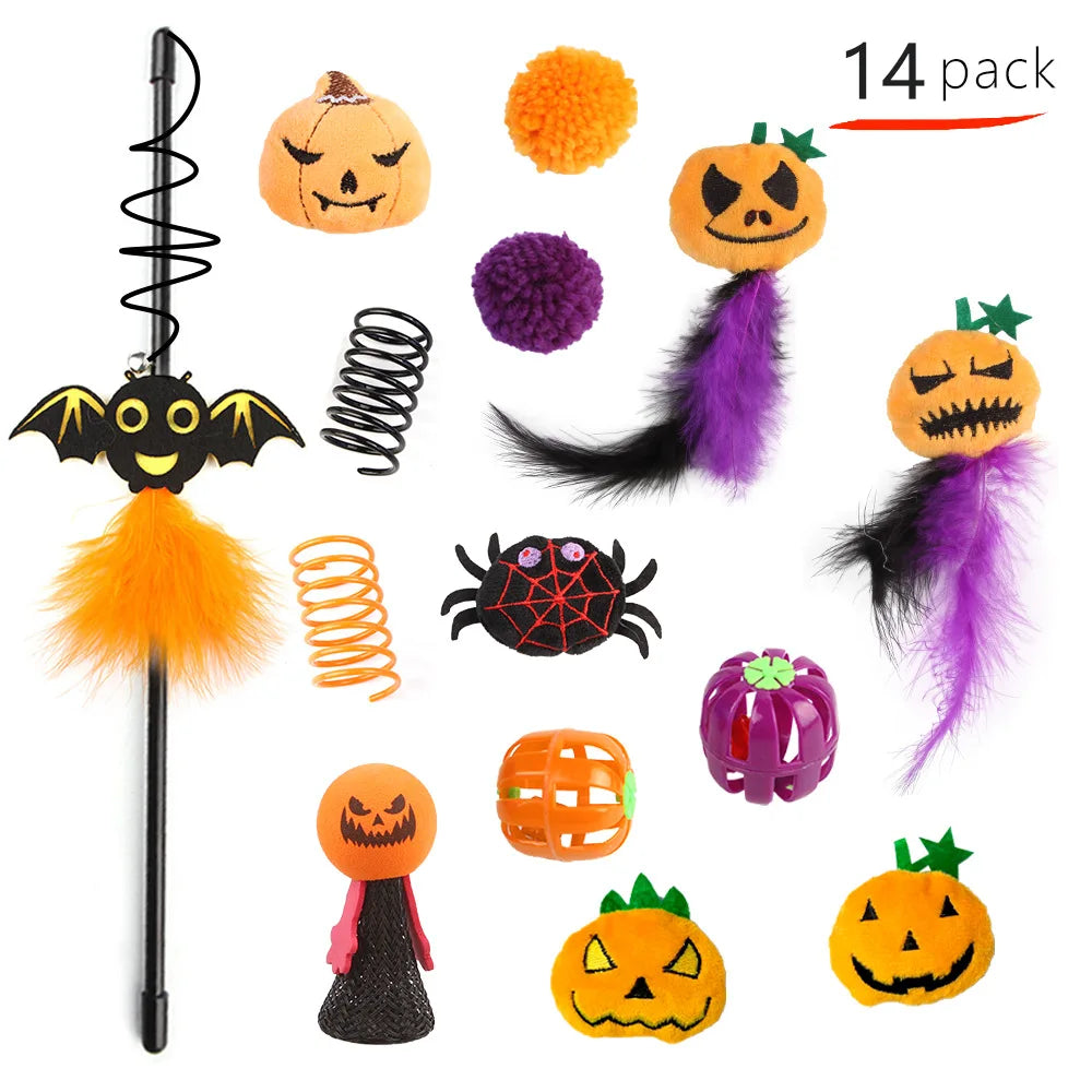 Interactive Cat Toy Variety Set with Wand, Mouse and Bell