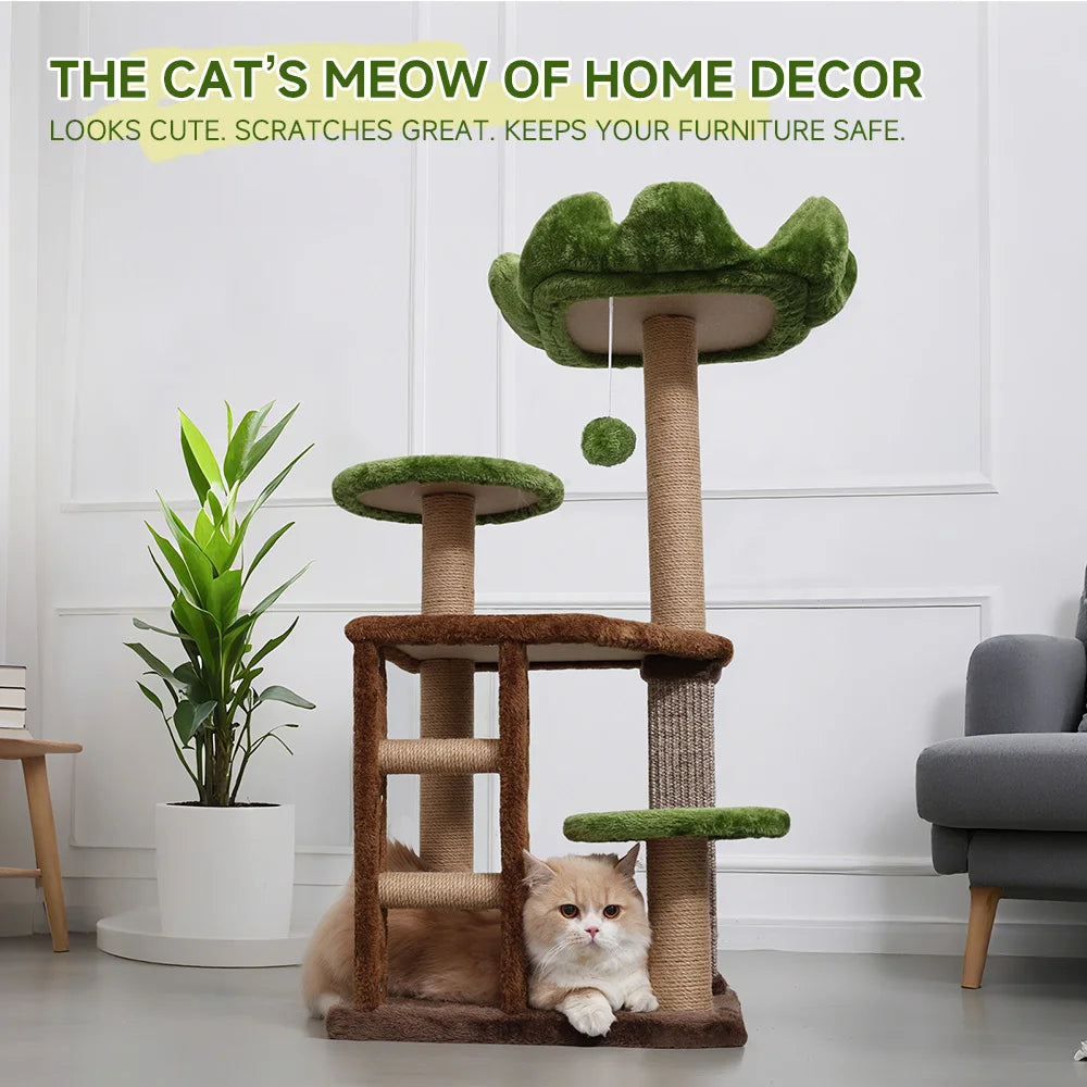 Multi-Tier Cat Tree with Scratching Post & Perch