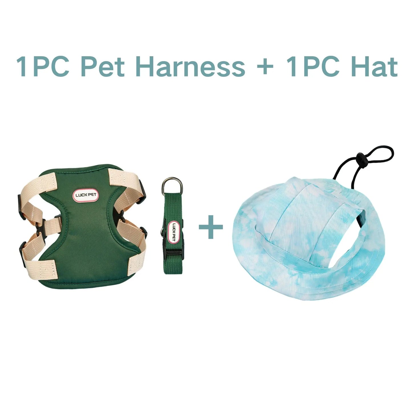 Anti-Escape Harness, Leash & Sun Hat Set for Small Dogs & Cats