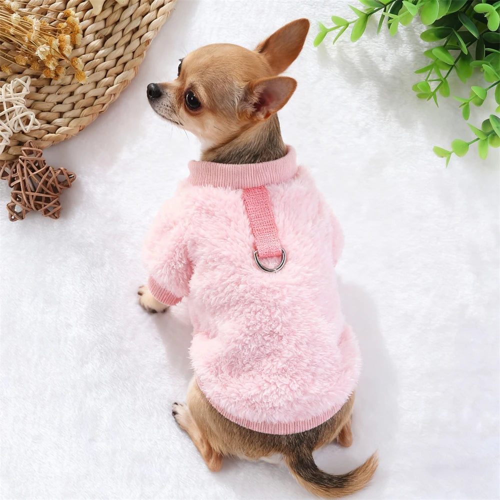 Plush Pet Sweatshirt for Cats & Small Dogs