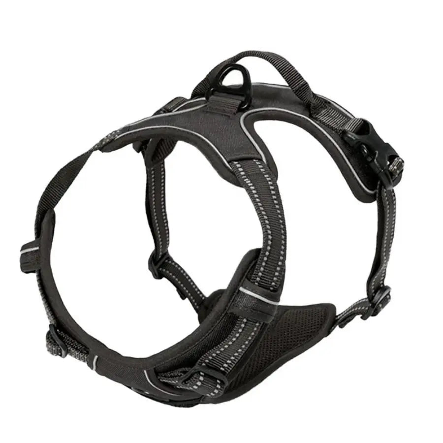 Harnais anti-traction pour chien avec attache frontale et poignée | Gilet réfléchissant robuste pour des promenades faciles