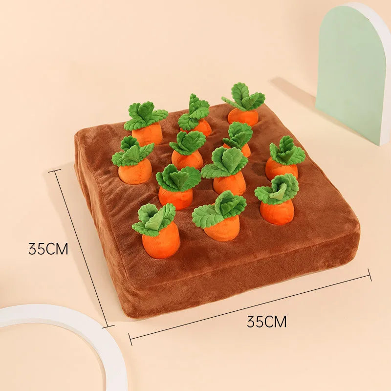 Carrot Plush Dog Puzzle & Nosework Toy