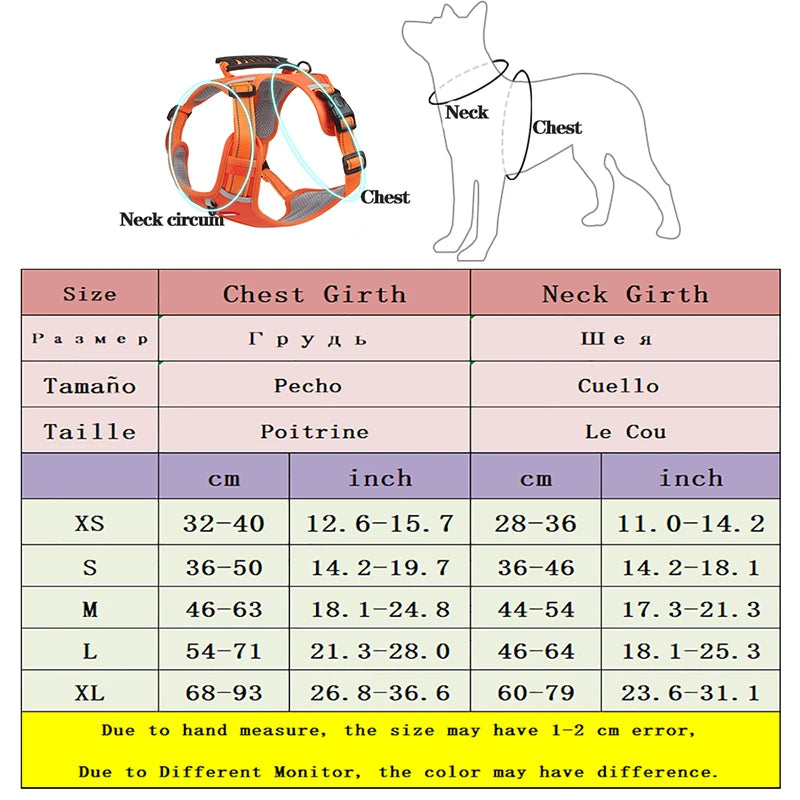 Adjustable Reflective Dog Harness - Safety Vest for Small & Large Dogs