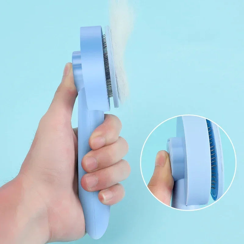 Brosse autonettoyante pour chats et chiens