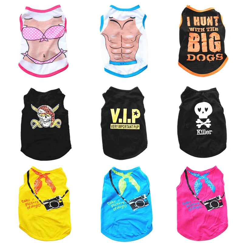 Printed Cotton Summer Vest for Cats & Puppies