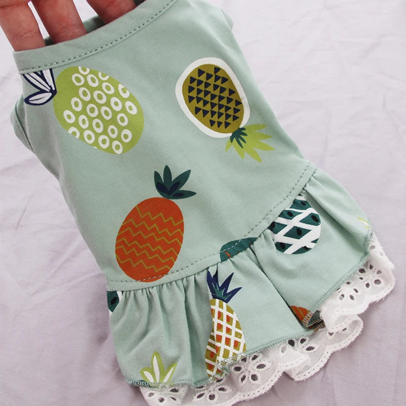 Cotton Print Dress for Cats & Small Dogs
