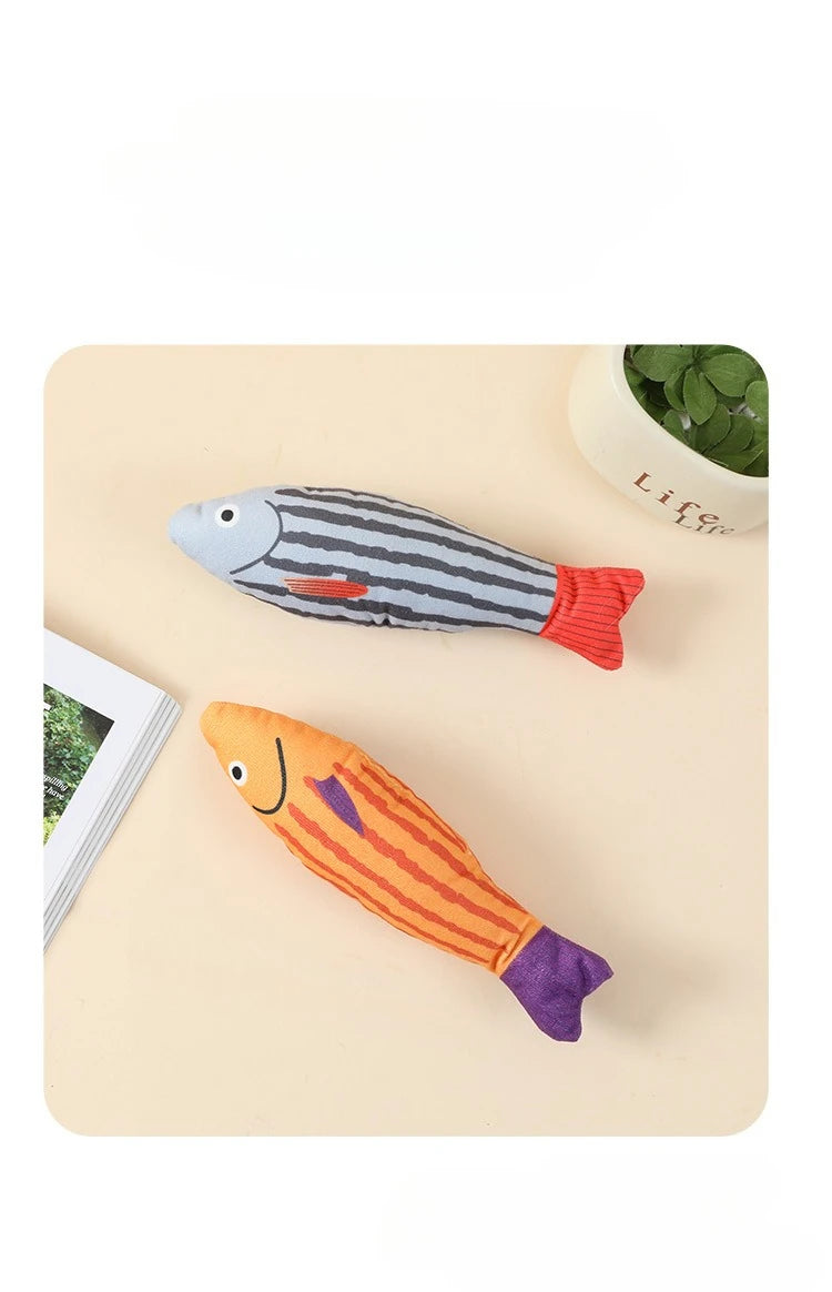 Interactive Plush Fish Cat Toy