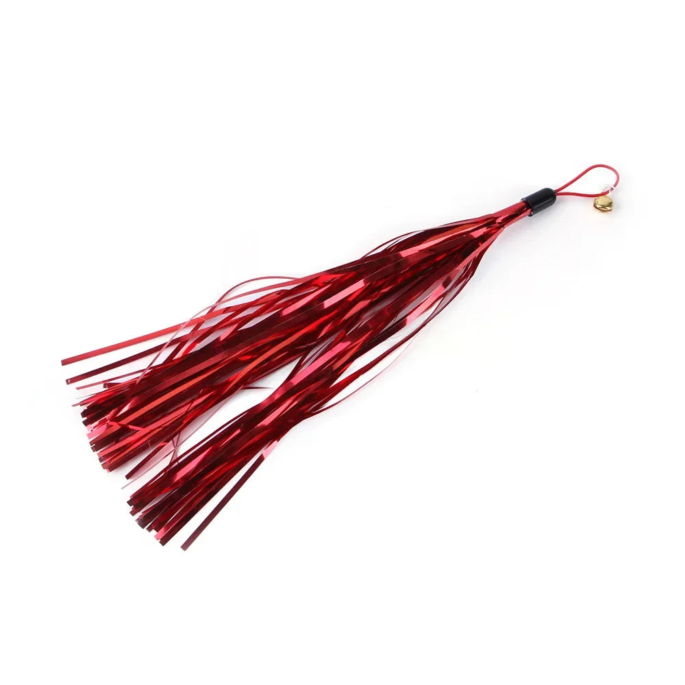 Feather Wand Cat Toy with Bell & Worm String - Interactive Teaser Set