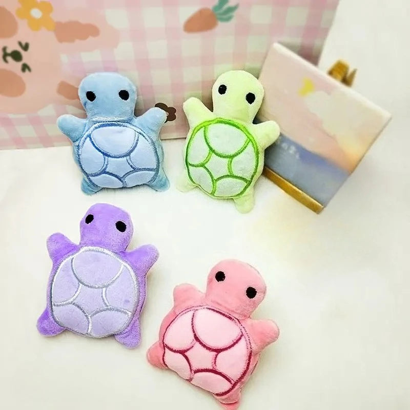 Jouet en peluche en forme de tortue couineur pour chien - Jouet de dentition doux pour petits chiens
