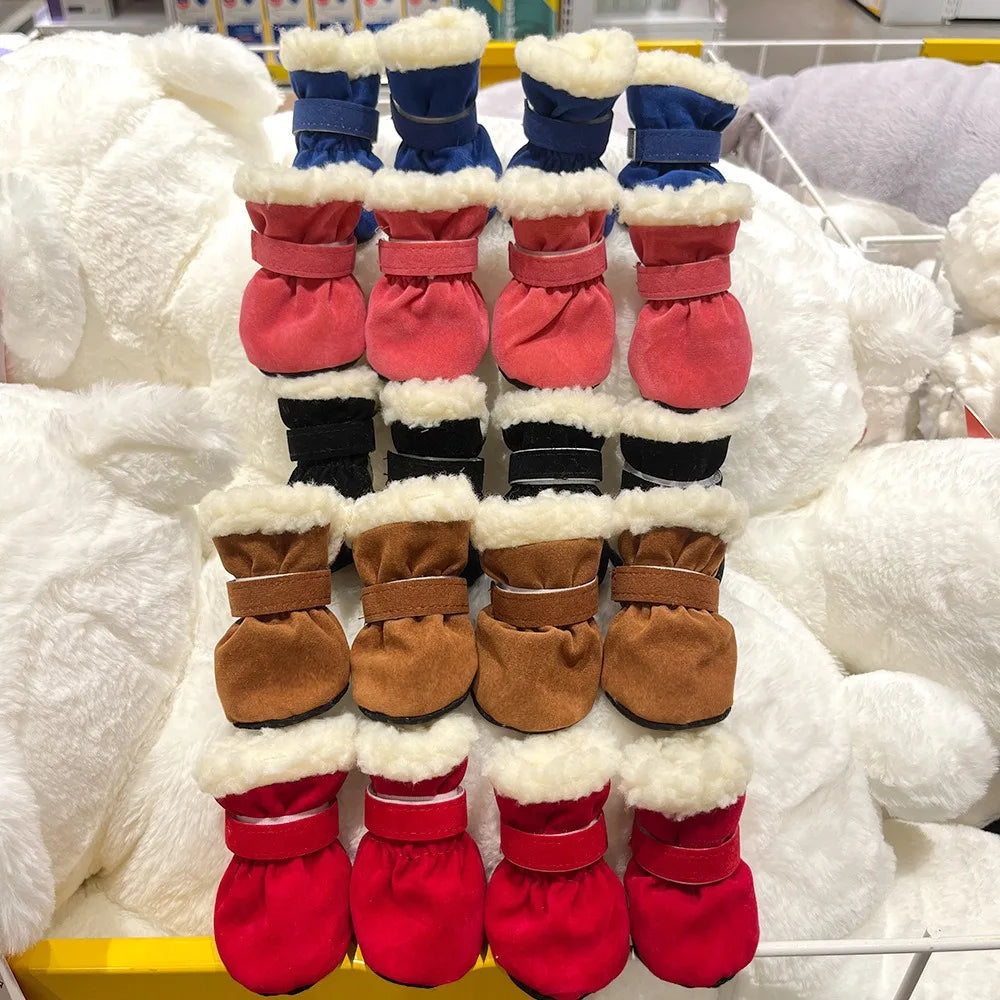 Bottes antidérapantes d'hiver pour chiens | Lot de 4 pour petits et moyens chiens et chats