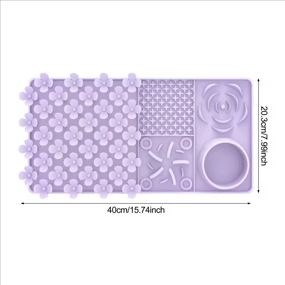Silicone Lick Mat with Suction Cup for Dogs — Slow Feeder & Bath Distraction