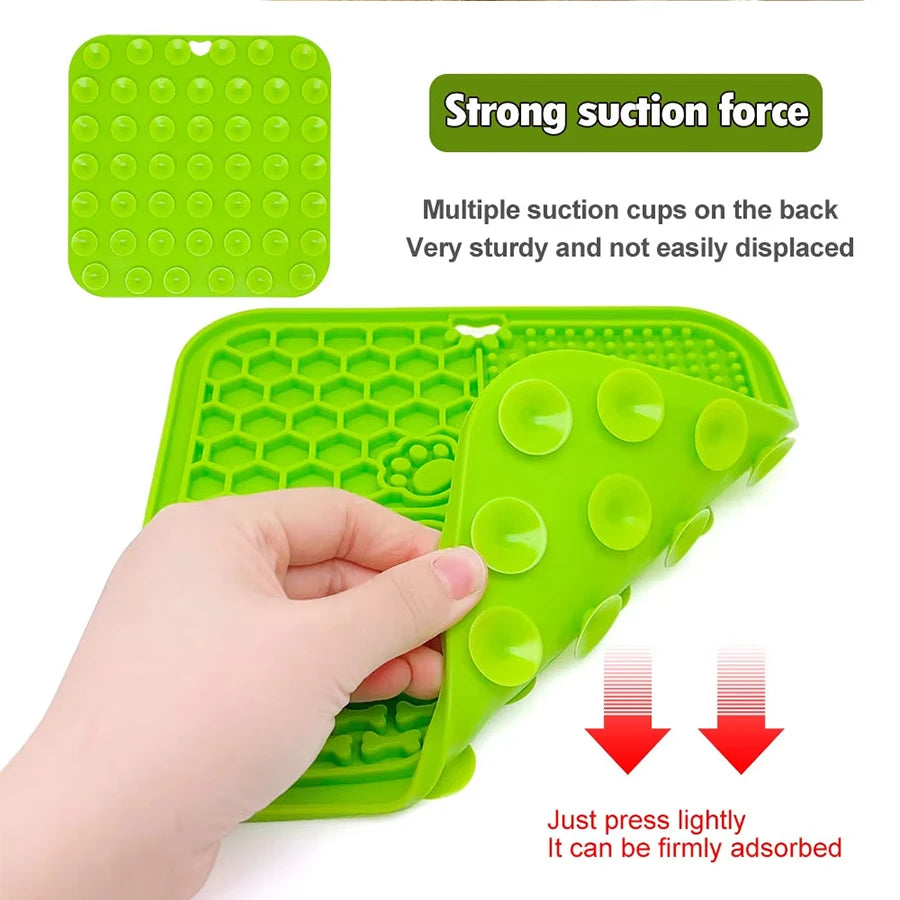 Silicone Slow Feeding Lick Mat with Spatula
