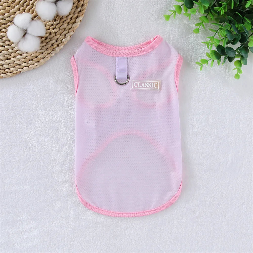 Breathable Mesh Cooling Vest with D-Ring for Small Dogs