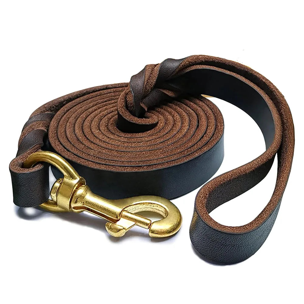 Soft Braided Real Leather Dog Lead – For Walking & Training Small, Medium & Large Dogs