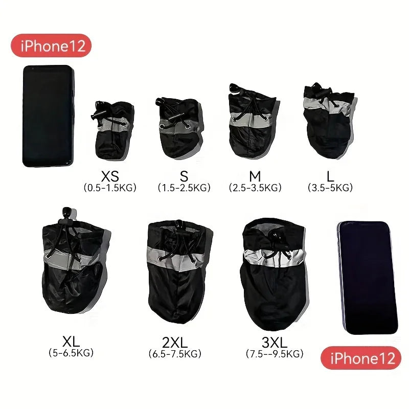 Chaussures pour chien résistantes à l'eau, lot de 4 - Bottes de pluie protectrices pour petits chiens