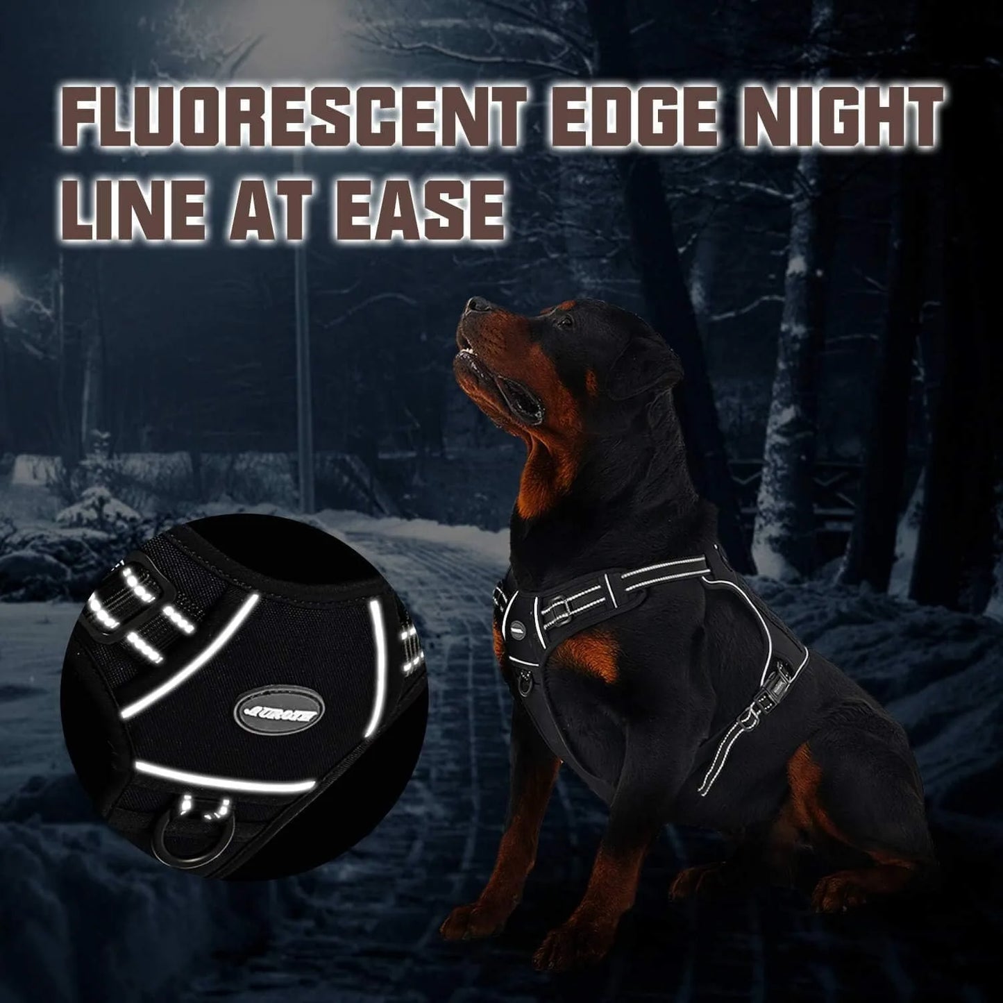 No-Pull Tactical Dog Harness with Reflective Strips