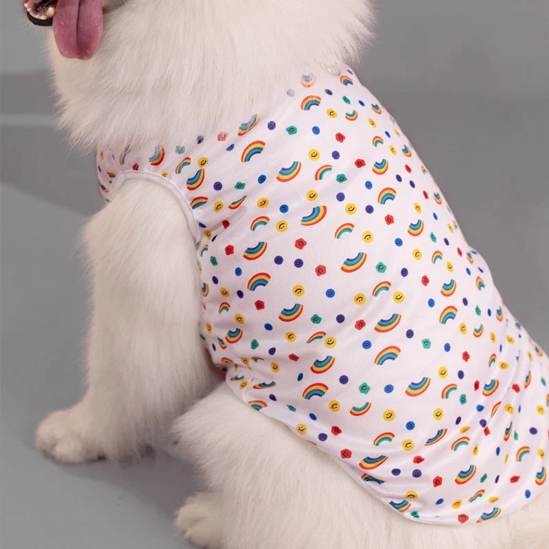 Gilet rafraîchissant d'été pour chiens - Chemise douce pour animaux de compagnie au design de dessin animé
