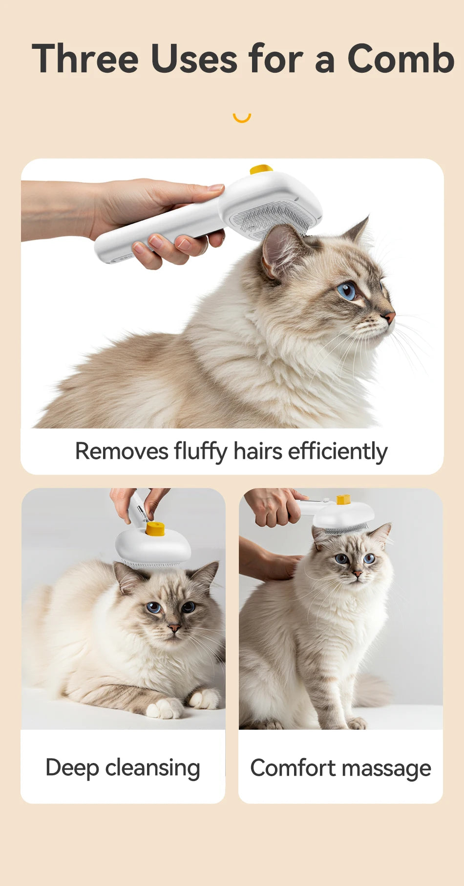 Electric Steam Spray Grooming Brush for Dogs & Cats