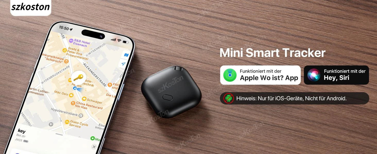 Mini traceur GPS pour animaux de compagnie et enfants - Localisateur intelligent compatible avec Localiser d'iOS