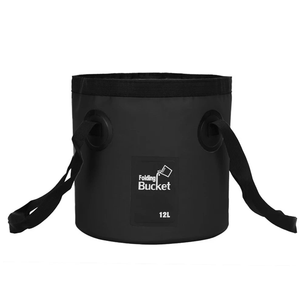 12V Portable Camping Shower Pump with Foldable Bucket Options