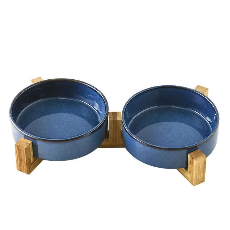 Ceramic Dog Bowl with Slow Feeder & Water Options