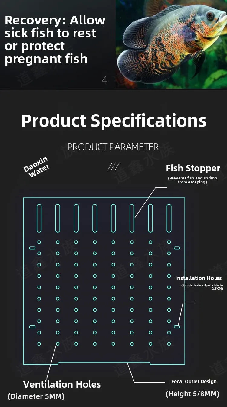 Acrylic Fish Tank Divider & Partition Board