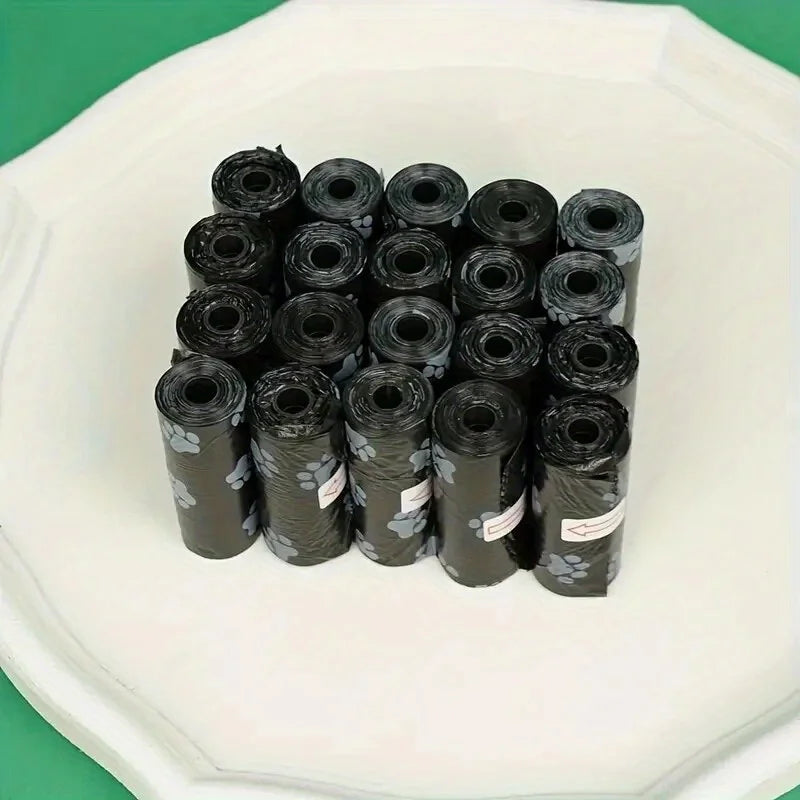 Leak-Proof Dog Waste Bags with Paw Print Design