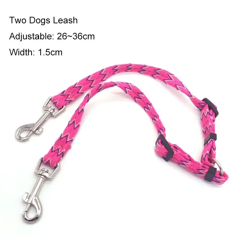 Laisse double pour deux chiens ou chats - Laisse double en V
