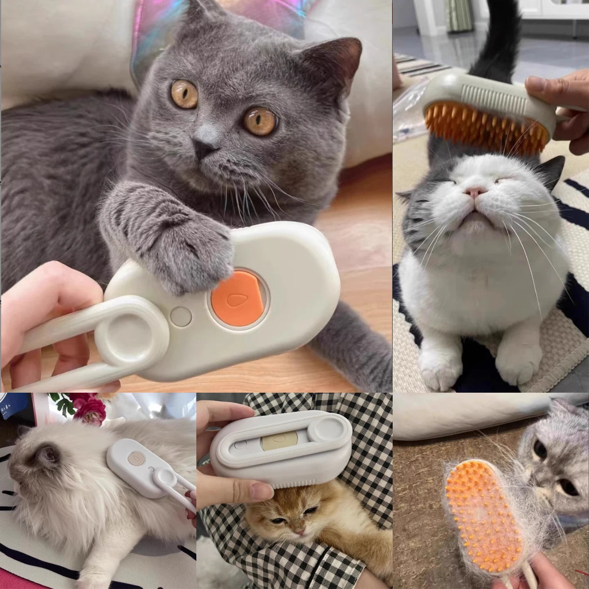 3-in-1 Electric Pet Steam Brush - Grooming, Cleaning & Massage Comb